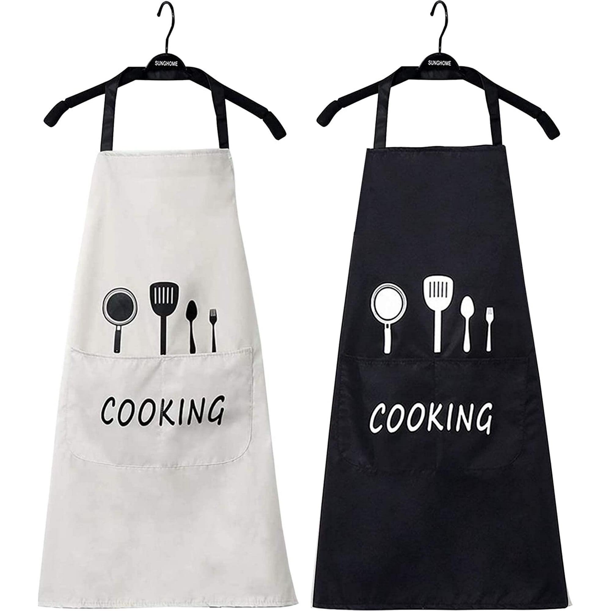 Womens Mens Apron Bib Water Proof Pocket Butcher Waiter Chef Kitchen Cooking